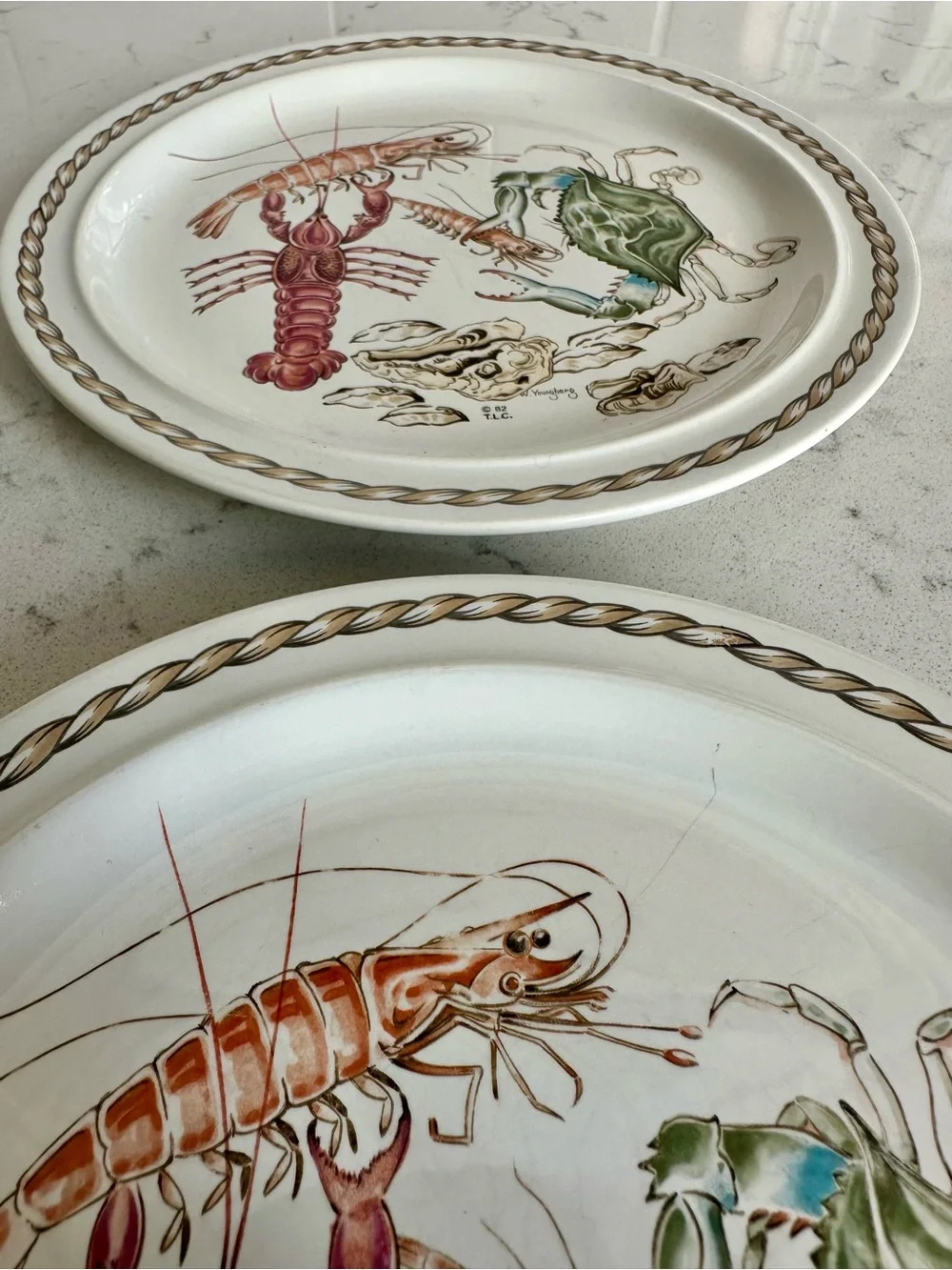 Vintage 1982 Ljungberg Coquillage Salad Plates Set of 2 from New Orleans